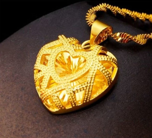 24K Gold Heart Necklace