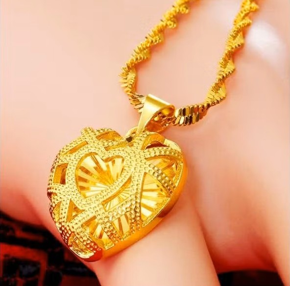 24K Gold Heart Necklace